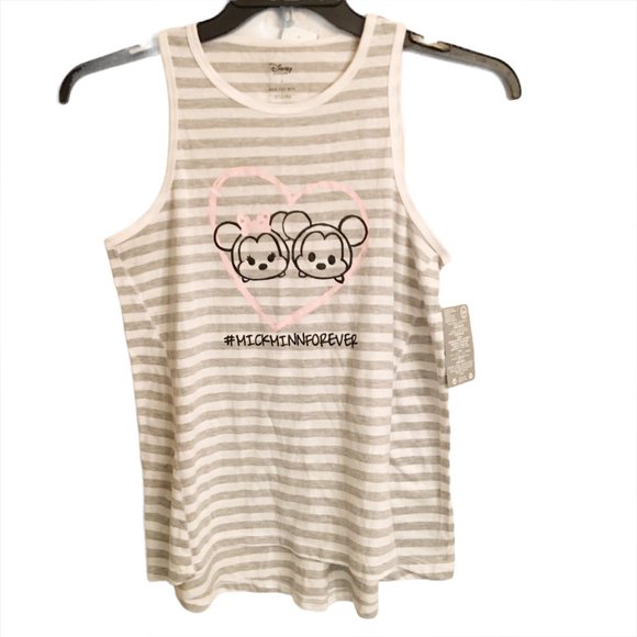 Disney Mickey Minnie Mouse Tank Stiped Swing Tank Tee Top Size Small - Picture 2 of 8